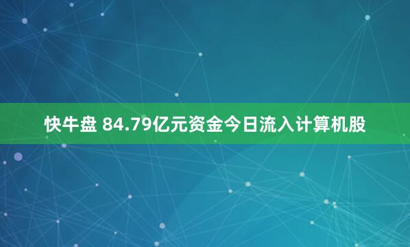 快牛盘 84.79亿元资金今日流入计算机股